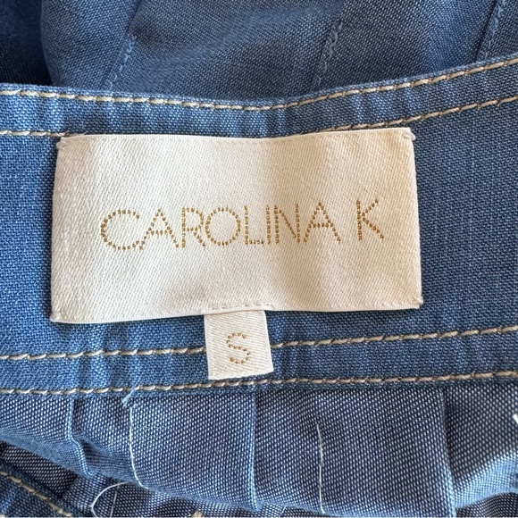 Carolina K Rosa Chambray Embroidered Midi Skirt Size S - Picture 9 of 14